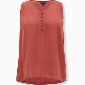 Brand New Georgette Knit Back Button Tank - 2X